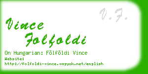 vince folfoldi business card