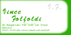 vince folfoldi business card